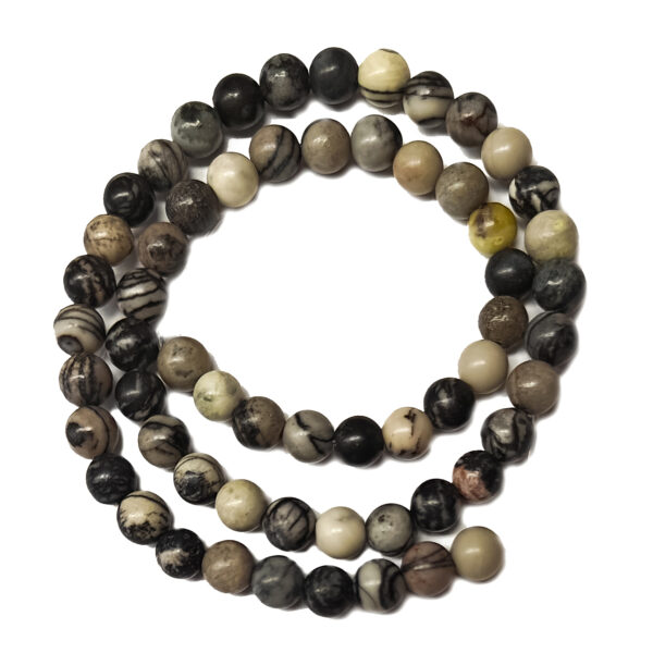 Black Silk Stone 6mm Beads