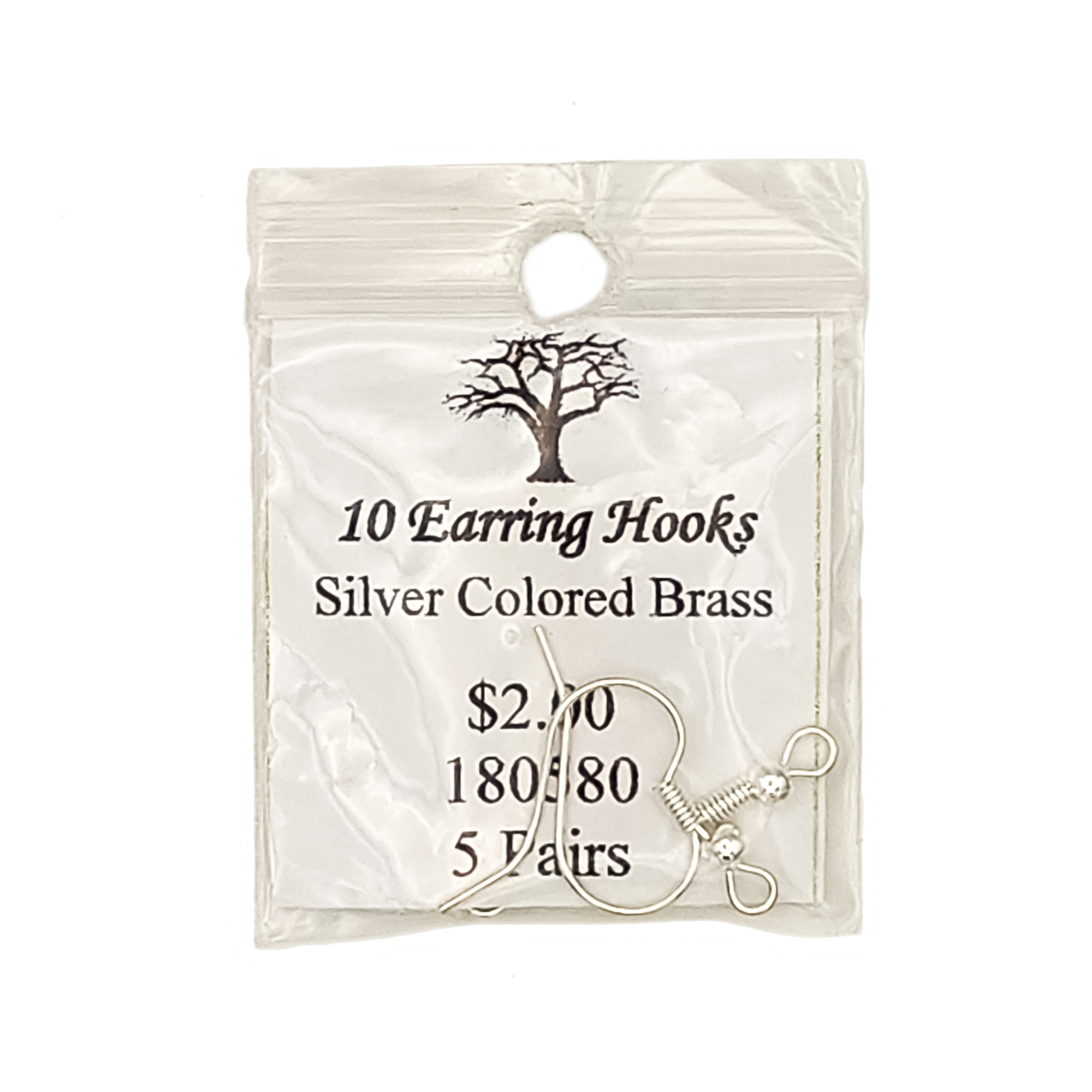Silver Colored Brass Earring Hooks 5 Pair 180580 2