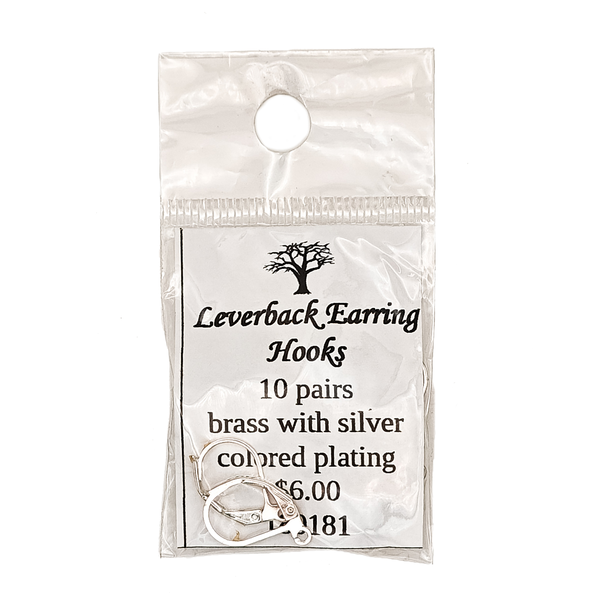 Silver Coloured Brass Leverback Earring Hooks 10 Pair 180181 2