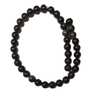 Silver Sheen Obsidian 10mm Beads
