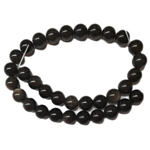 Silver Sheen Obsidian 12mm Beads