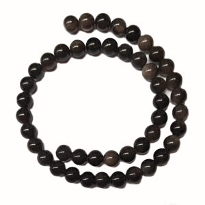 Silver Sheen Obsidian 8mm Beads