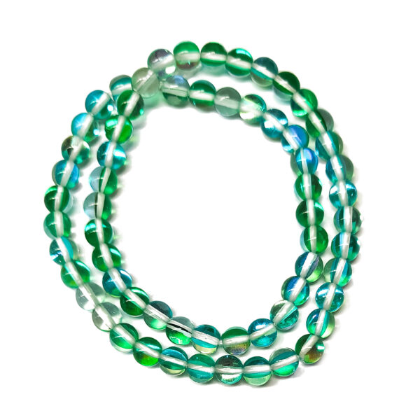 Synthetic Moonstone Medium Sea Green 6mm Beads 241888