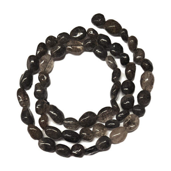 Tourminalated Quartz Nugget Beads 240430 Tourminalated Quartz Nugget Beads