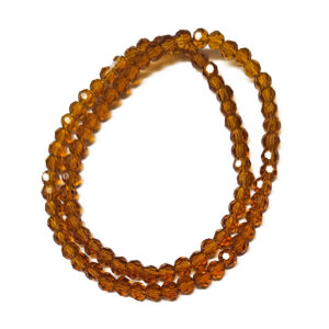 Faceted Round Transparent Brown 4mm Beads
