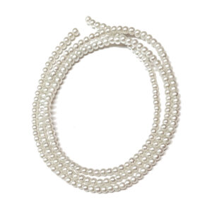 Baking Painted White Glass Pearl 4mm Beads