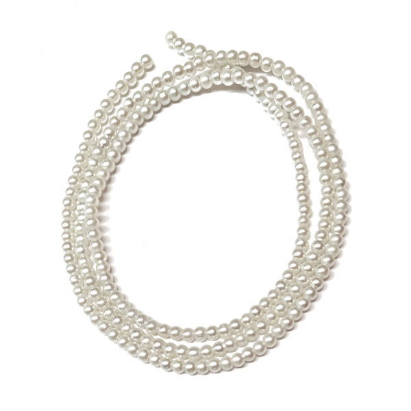 Baking Painted Glass Pearls 4mm White 180501