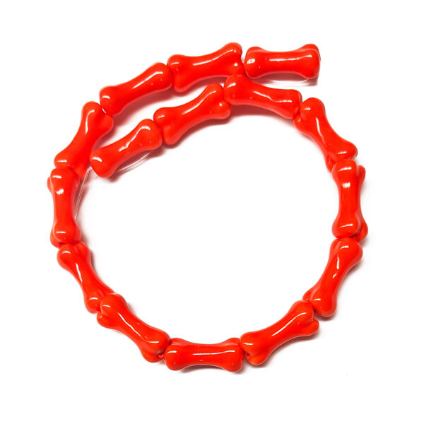 Bone Beads Dark Orange Porcelain 19x9x7mm 180707