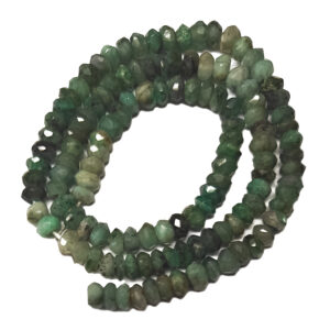 Faceted Emerald 3x2mm Rondelle Beads
