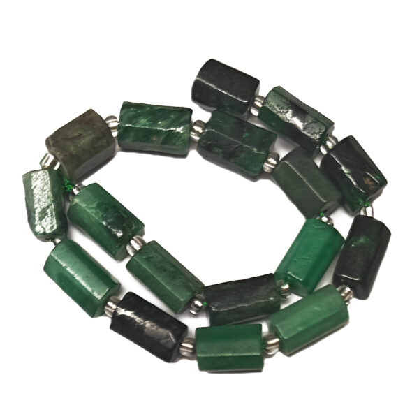 Faceted Emerald Column 10mm Beads
