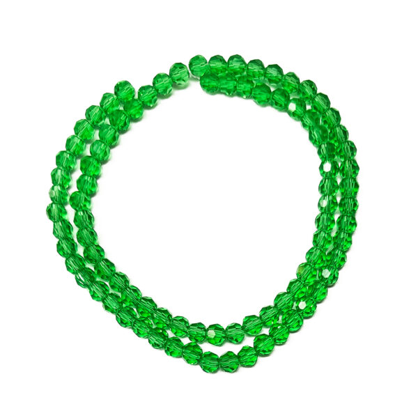 Faceted Round Olive Drab 4mm Glass Beads 88pcs, 32cm 180883