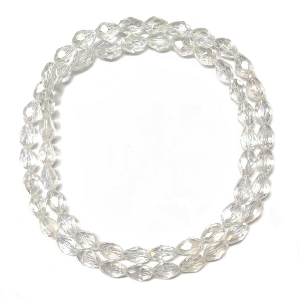 Faceted Tear Drop AB White 12x8mm 180531