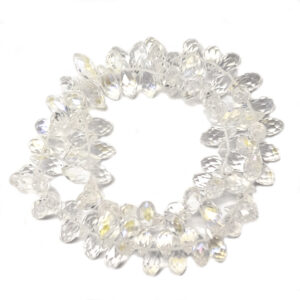 Faceted Teardrop Clear AB 12x6mm Beads