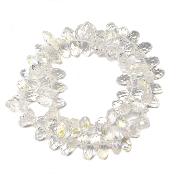 Faceted Teardrop Top Drilled Clear AB 12x6mm Beads 180696