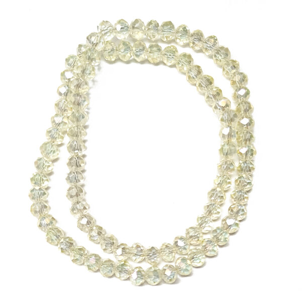 Faceted Rondelle AB Plated Champagne Yellow 6x4mm 88pcs 39cm 180869
