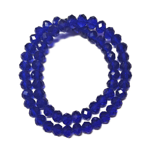 Faceted Rondelle Blue 8x6mm Glass Beads 60pcs 39cm 180881