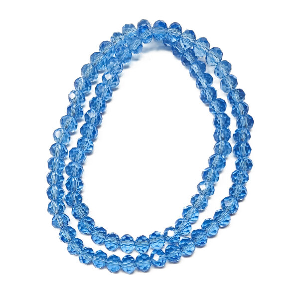 Faceted Rondelle Light Sky Blue 6x5mm Glass Beads 180879