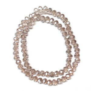 Faceted Rondelle Pearl Luster Plated Thistle 6x4mm Beads