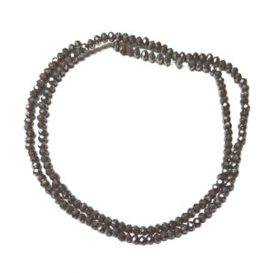 Faceted Rondelle Rainbow Plated Grey 3x2mm Beads