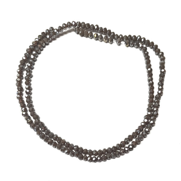 Faceted Rondelle Rainbow Plated Grey 3x2mm Beads 180872
