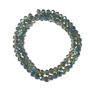 Faceted Rondelle Rainbow Plated Turquoise 6x4mm Beads