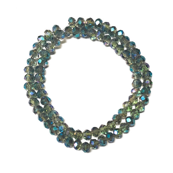 Faceted Rondelle Rainbow Plated Turquoise 6x4mm 88pcs 39cm 180868