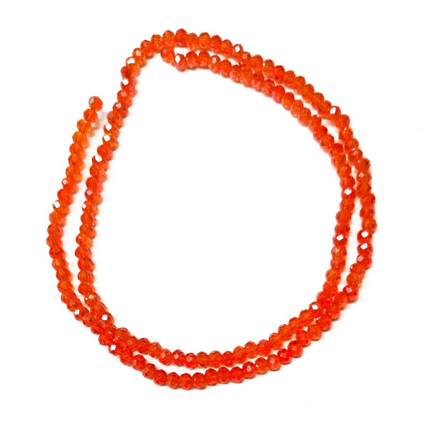 Faceted Trans Orange Rondelle 3x2mm Beads 180507
