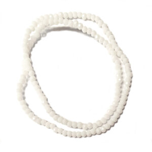 Faceted Rondelle Opaque White 2.5x1.5mm Beads
