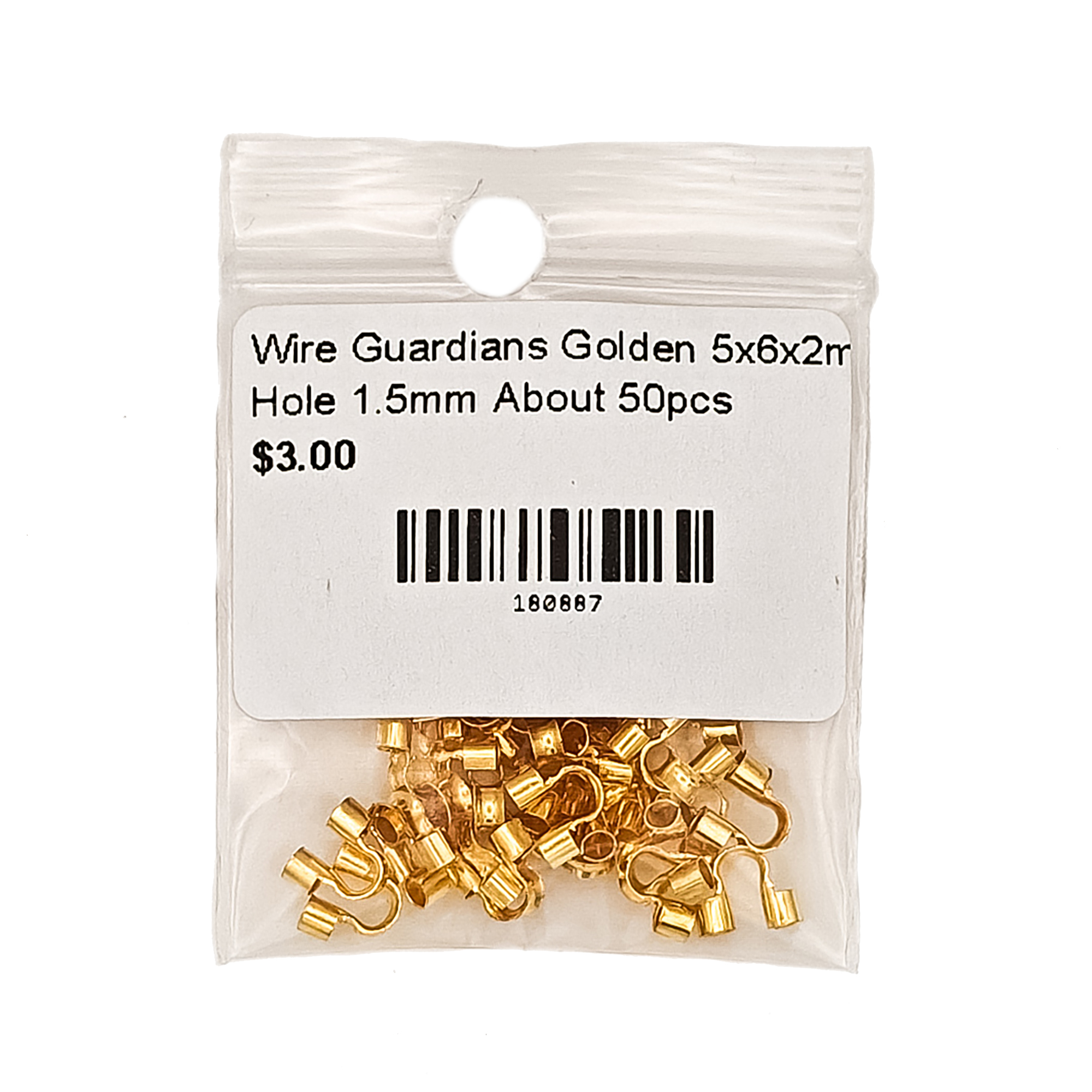 Wire Guardians Golden 5x6x2mm Hole 1.5mm About 50pcs 180887 2