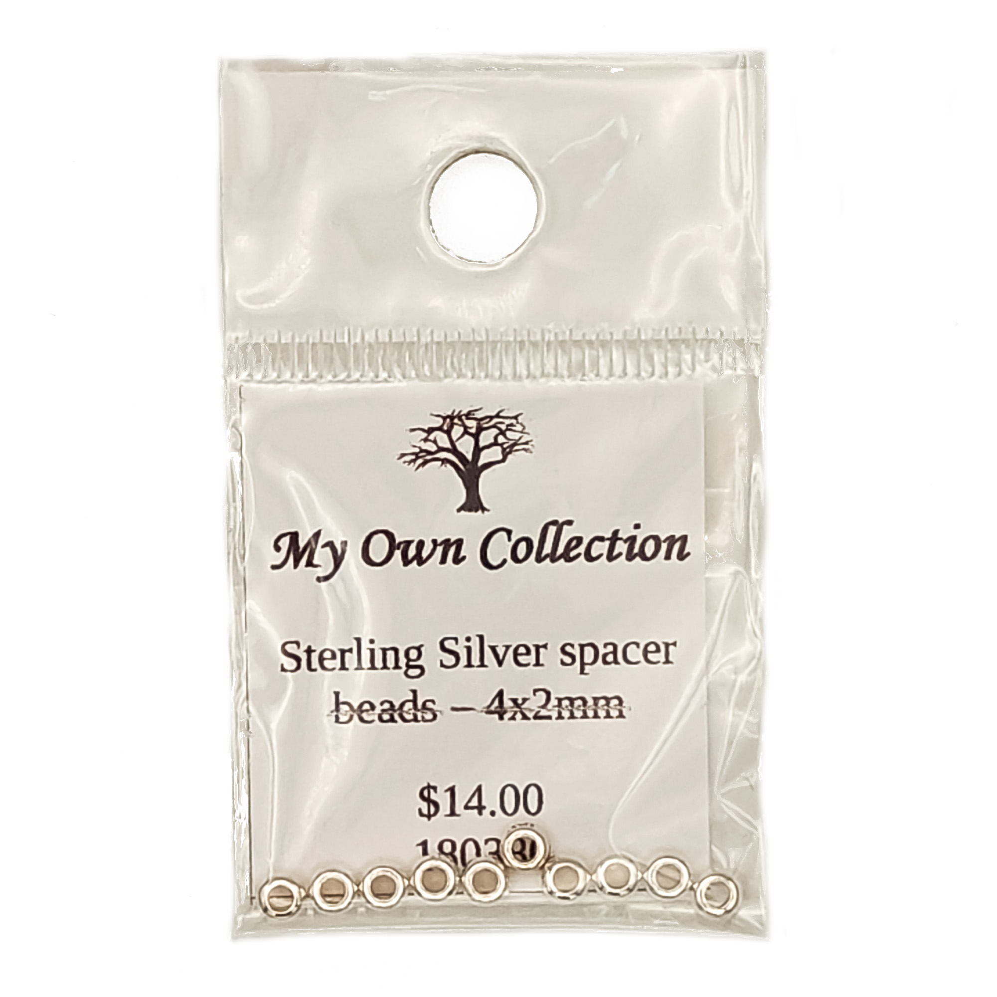 Spacer Bead Sterling Silver 4x2mm 180380