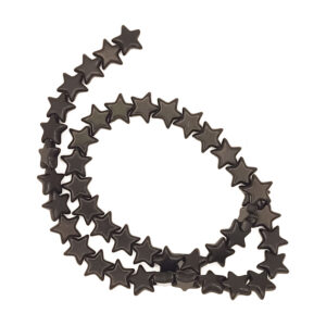 Dyed Synthetic Star Beads Black 10x11x4mm Hole 1mm 37cm