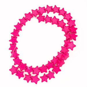 Dyed Synthetic Star Beads Hot Pink 10x11x4mm Hole 1mm 37cm