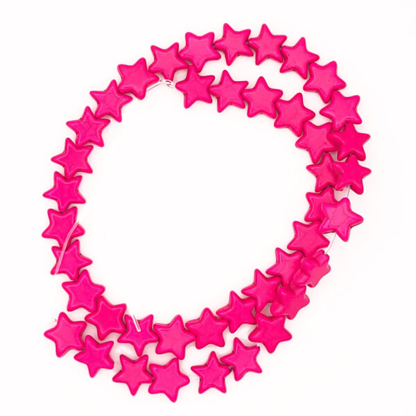 Dyed Synthetic Star Beads Hot Pink 10x11x4mm Hole 1mm 242052