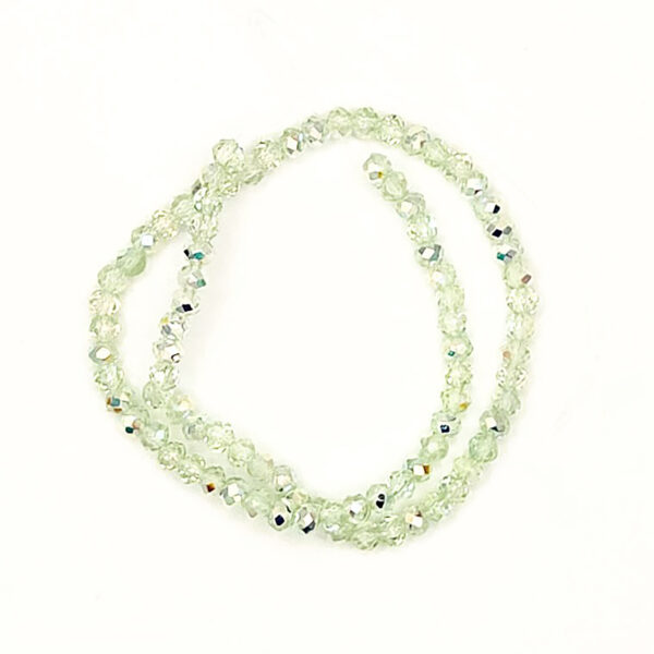 Faceted Rondelle Honeydew 4x3mm hole .8mm 13 Inches 180889