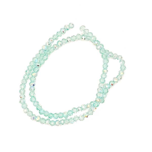 Faceted Rondelle Pale Turquoise 4x3mm hole .8mm 13 Inches 180893
