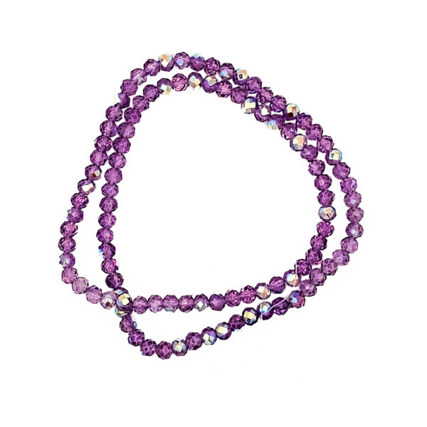 Faceted Rondelle Plum 4x3mm hole .8mm 13 Inches 180892