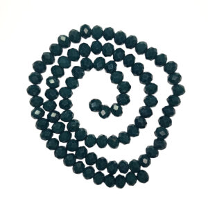 Faceted Rondelle 6x5mm Opaque Dark Green hole 1mm