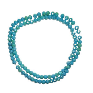Faceted Rondelle 4x3mm Opaque Electroplated Cyan