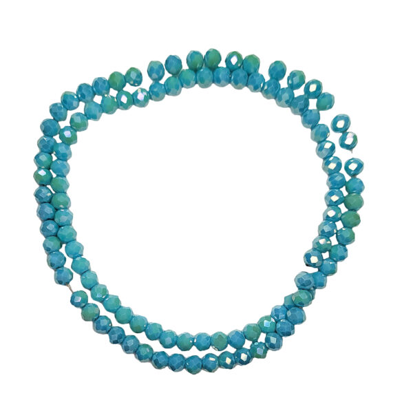 Faceted Rondelle 4x3mm Opaque Electroplated Cyan 180709