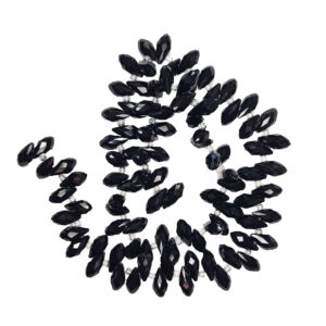 Faceted Teardrop Black 12x6mm Beads hole 1mm