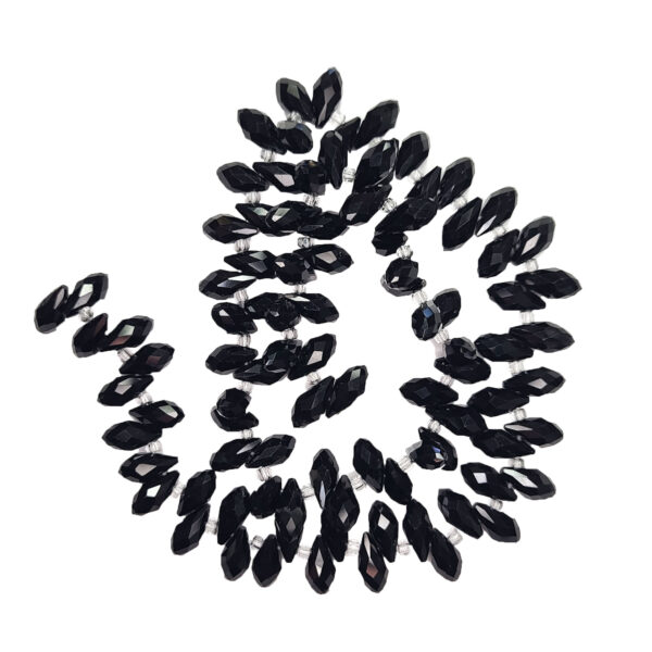 Faceted Teardrop Black 12x6mm Beads hole 1mm 180716