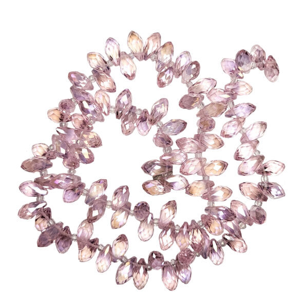 Faceted Teardrop Pink AB 12x6mm Beads hole 1mm 180711