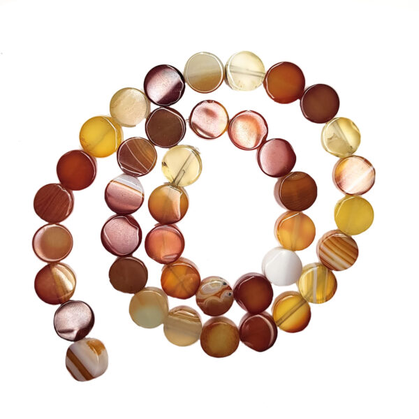 Red Agate Flat Round 10mm Bead Hole 1.2mm 240222