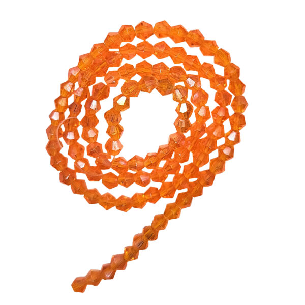 3.5mm Faceted Bicone Dark Orange hole .5mm 33cm strand 180895